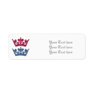 Rosa blaue Krone Prinz Prinzessin Zwillings-Etiket