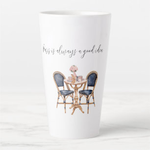 Rosa Blaue Paris-Tisch-Baguettes Milchtasse