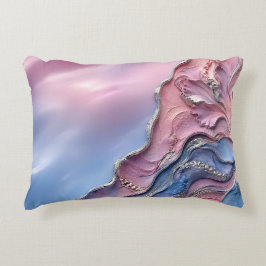 Rosa-blaue Pastell-Marmor-Weich-Feminine Dekoratio Dekokissen