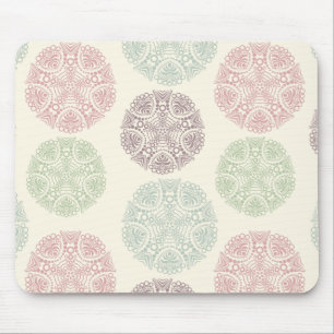 Rosa blaue Pastellfarbe Mandala Muster Mousepad
