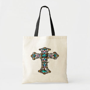 Rosa blaue religiöse Kreuztasche Tragetasche