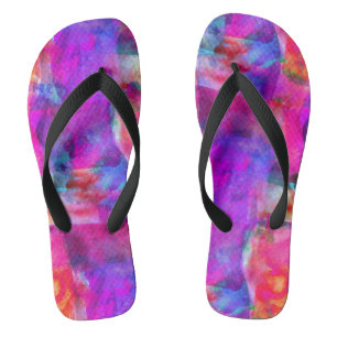 Rosa, blaue, rote Textur Flip Flops