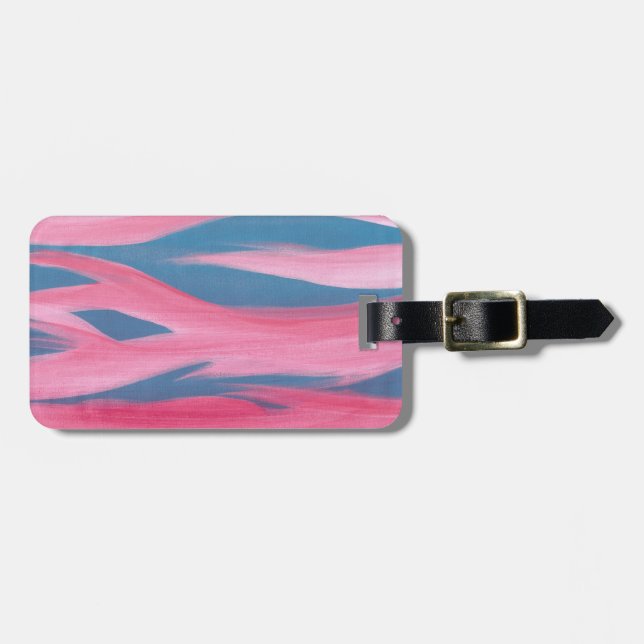 Rosa blaue Sonnenuntergangsfarbe Personalisierte G Gepäckanhänger (Vorderseite horizontal)