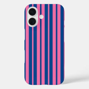 Rosa-blaue stilvolle Streifenmuster-Design  iPhone 16 Hülle