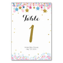 Rosa blaue Tischnummer