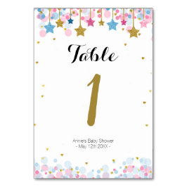 Rosa blaue Tischnummer