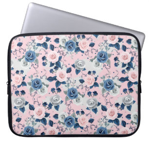Rosa, Blaue und Graue Rosen Laptopschutzhülle