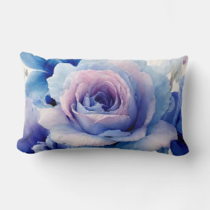 Rosa, blaue und lila Rose Lendenkissen