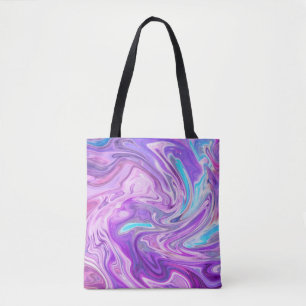 Rosa blaue und lila Wirbel Totasche Tasche