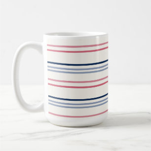 Rosa blaue und weiße Streifen Kaffeetasse