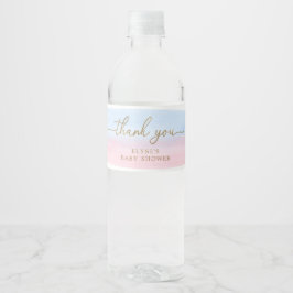 Rosa blaue Wasserfarbe Wasser Flasche Prägung Etik
