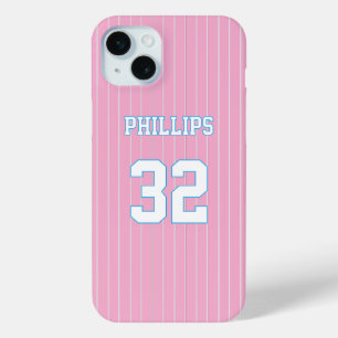 Rosa blaue weiße Softball-Jersey Case-Mate iPhone Hülle