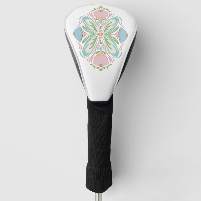 Rosa Blauer Abstrakter Golf Headcover (Vorderseite)