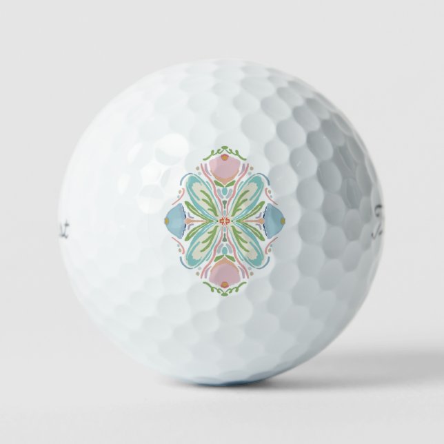Rosa Blauer Abstrakter Golfball (Vorderseite)