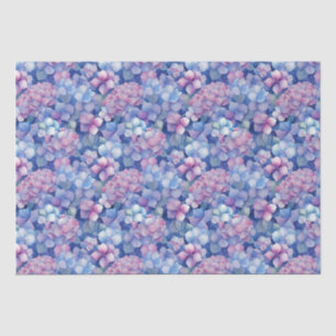 Rosa Blauer Hydrangeas Blütenblümchen im Blut Seidenpapier