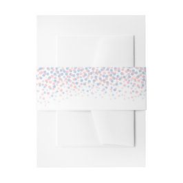 Rosa blauer Konfetti dots Art Hochzeit Bauchband Einladungsbanderole