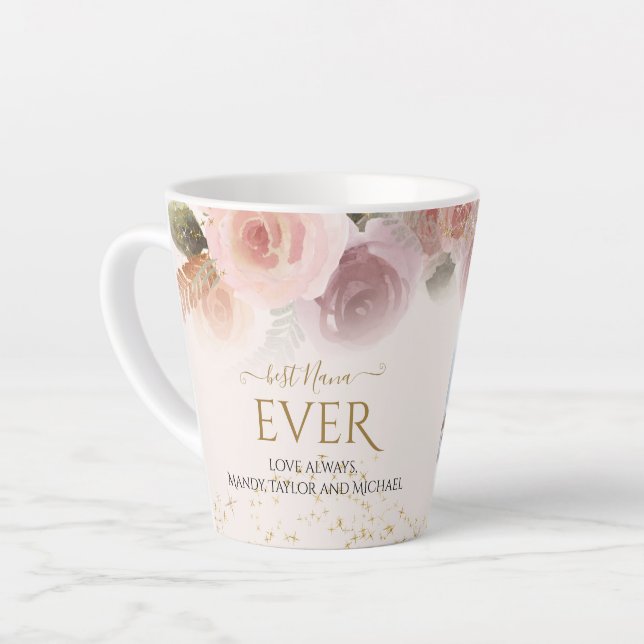 Rosa Blauer Rosa Foto Milchtasse (Linke Ecke)