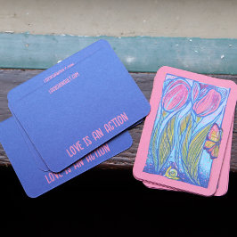 Rosa Blauer Schmetterling Seezunge Visitenkarte