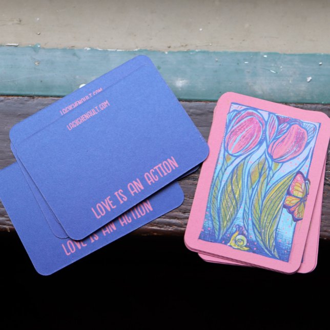 Rosa Blauer Schmetterling Seezunge Visitenkarte (Von Creator hochgeladen)