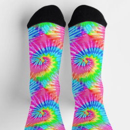 Rosa & Blauer Spaß Retro Girly Gefärbte Krawatte S Socken