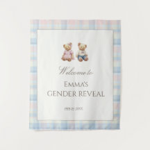Rosa-blauer Teddybär-Baby-Party