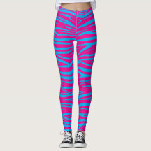 Rosa Blauer Tierdruck Leggings