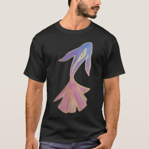 Rosa, blauer und goldener Fisch T-Shirt