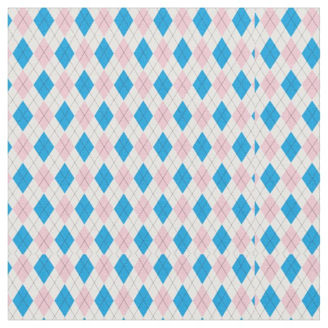 Rosa blaues Argyle-Muster Stoff (Nahaufnahme)