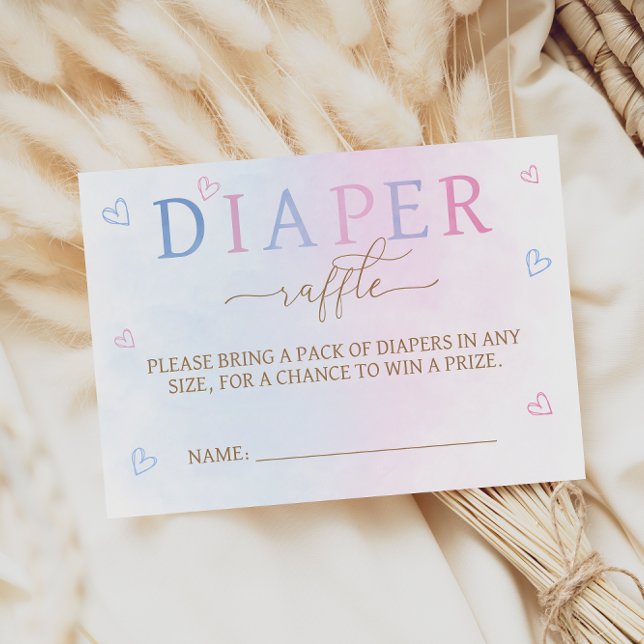 Rosa blaues Geschlecht zeigt Babydusche-Windeln-Ra Begleitkarte (Von Creator hochgeladen)