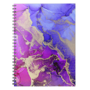 Rosa blaues Lila Gold Abstraktes Notebook Notizblock