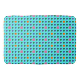 Rosa blaues Orange auf Türkis Quirky Polka Dots Badematte