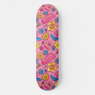 Rosa blaues Retro Y2K einzigartiges Design-Skatebo Skateboard