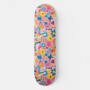 Rosa blaues Retro Y2K einzigartiges Design-Skatebo Skateboard