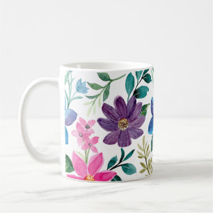 Rosa blaues tropisches Muster Kaffeetasse
