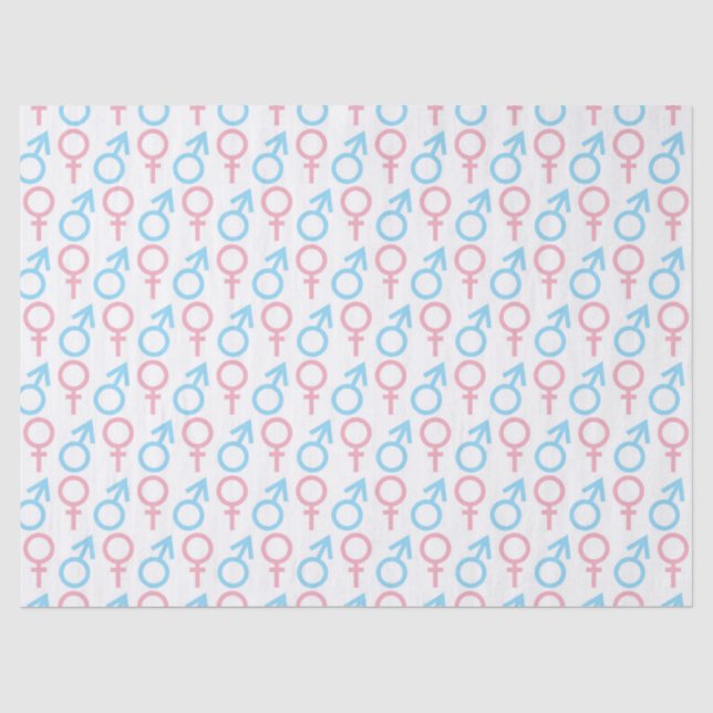 Rosa blaues Unisex-Muster Geschlecht offenbart Gew Seidenpapier (Vorderseite)