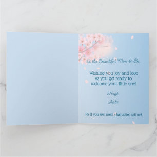 Rosa blaugrüne schwangere Mama-to-Be-Babydusche Karte