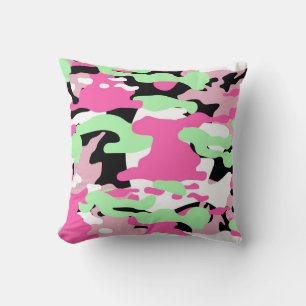 Rosa Blendet Camouflage Kissen