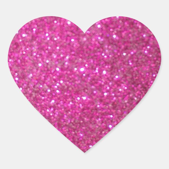 Rosa Bling, glänzend und funkelnd Herz-Aufkleber (Vorderseite)