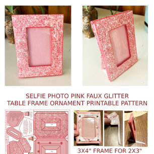 Rosa Bling-Selfie-Rahmen-Muster für 2 x 3 Foto