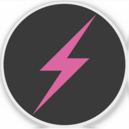 Rosa Blitze des Feminismus (auf schwarz) Aufkleber