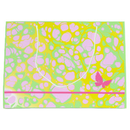 Rosa Blobs und Schmetterling Große Geschenktüte