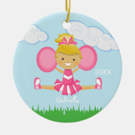 Rosa Blonde Haar Cheerleader Weihnachtsschmuck