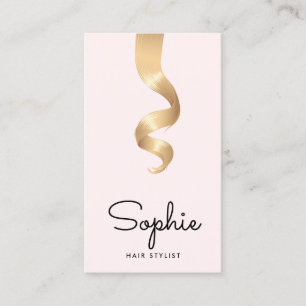 Rosa Blonde Hair Curl Salon Friseur Stylist Salon Visitenkarte