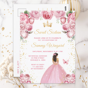 Rosa Blondine Haarschneiderei Prinzessin Sweet Six Postkarte