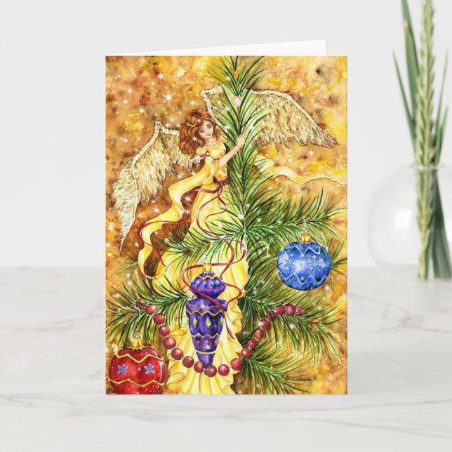 Rosa Blossom-Ansicht Feiertagskarte (Vorderseite)