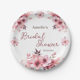 Rosa Blossom Garden Brautparty Papierplatte Pappteller
