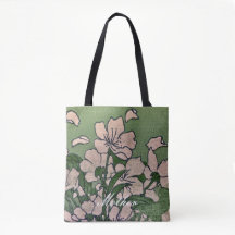 Rosa Blossom Grüne Tasche