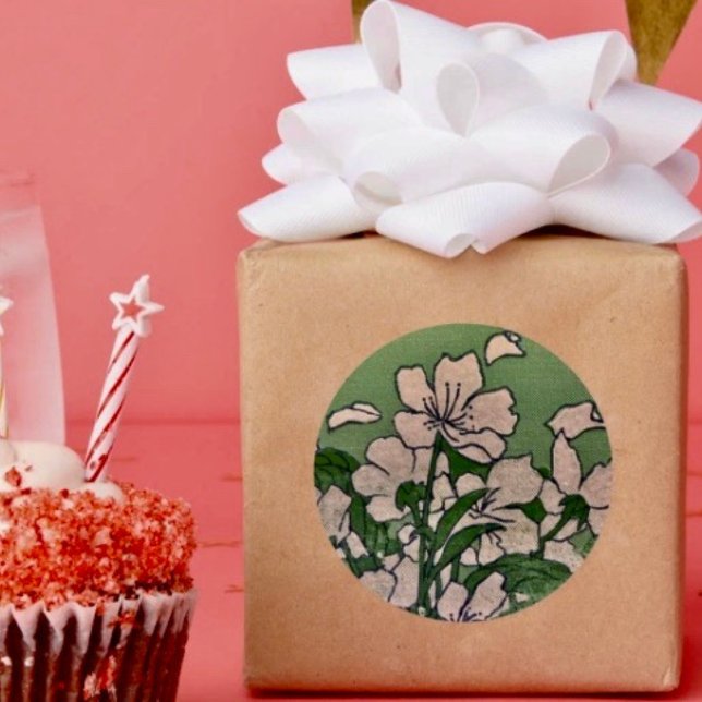 Rosa Blossom Kaskadenaufkleber Runder Aufkleber (Von Creator hochgeladen)