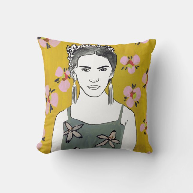 Rosa Blossom Lady - Gelb Kissen (Vorderseite)
