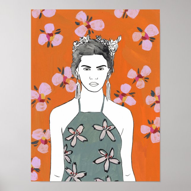 Rosa Blossom Lady - Orange Poster (Vorne)